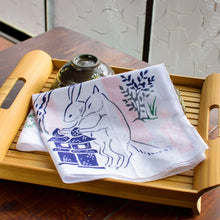 画像をギャラリービューアに読み込む, 手拭い - 狐戯画 -(白)