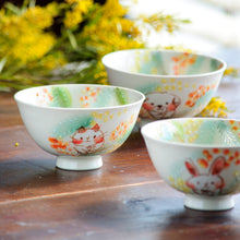 画像をギャラリービューアに読み込む, 飯碗 - ミモザと可愛い動物 -