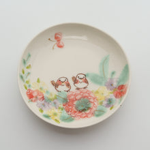 画像をギャラリービューアに読み込む, 花とシマエナガの小皿
