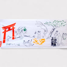 画像をギャラリービューアに読み込む, 手拭い - 狐戯画 -(白)