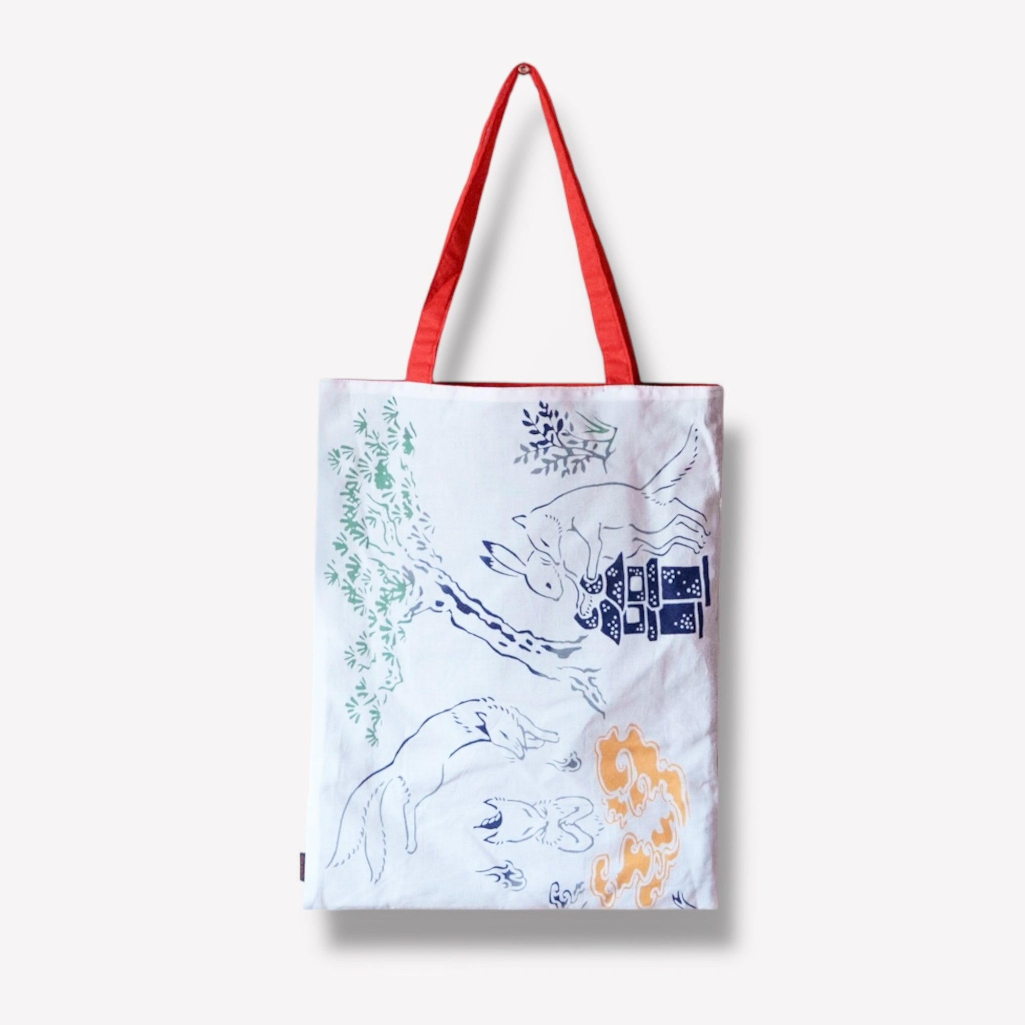 トートバッグ - 狐戯画 (白) - – GALLERY KACCO