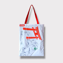 画像をギャラリービューアに読み込む, トートバッグ - 狐戯画  (白) -