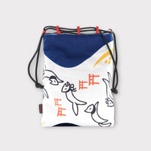 画像をギャラリービューアに読み込む, 信玄袋 - めぐり狐 紺色 -