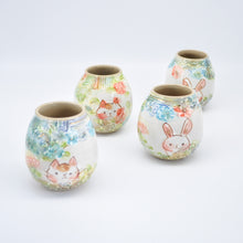 画像をギャラリービューアに読み込む, ミニ花器 -(うさぎさんとネコちゃん)
