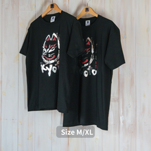 画像をギャラリービューアに読み込む, 京都キツネ面Tシャツ - Silver black /Gold white -