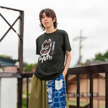 画像をギャラリービューアに読み込む, 京都キツネ面Tシャツ - Silver black /Gold white -