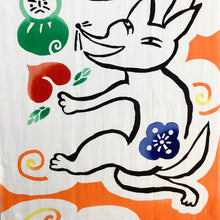 画像をギャラリービューアに読み込む, 手拭い - 踊る狐と猫 -