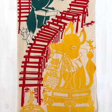 画像をギャラリービューアに読み込む, 手拭い - いなり道 - 緑赤黄(WEB SHOP限定)