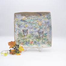 画像をギャラリービューアに読み込む, .角皿 -三日月とフクロウ