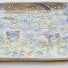 画像をギャラリービューアに読み込む, .角皿 -三日月とフクロウ