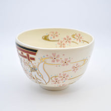画像をギャラリービューアに読み込む, .キツネ抹茶碗  - 桜と鳥居 -(白)