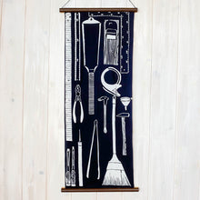 画像をギャラリービューアに読み込む, 手拭い - 工具図 (濃紺)-