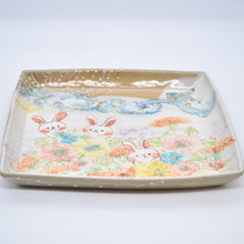 画像をギャラリービューアに読み込む, .角皿 -青い小鳥とウサギさん