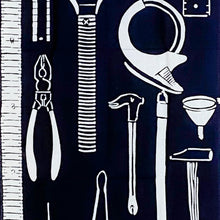 画像をギャラリービューアに読み込む, 手拭い - 工具図 (濃紺)-