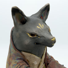 画像をギャラリービューアに読み込む, 黒陶虹彩着物狐 開運祈願
