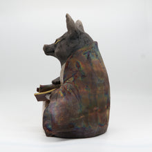 画像をギャラリービューアに読み込む, 黒陶虹彩着物狐 開運祈願
