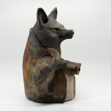 画像をギャラリービューアに読み込む, 黒陶虹彩着物狐 開運祈願
