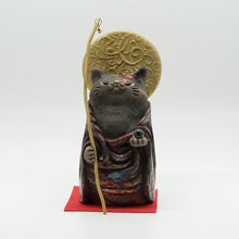画像をギャラリービューアに読み込む, 黒陶虹彩光背猫仏　立像
