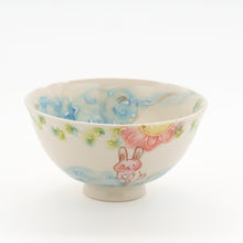 画像をギャラリービューアに読み込む, ウサギとフクロウのほっこり茶わん
