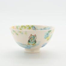 画像をギャラリービューアに読み込む, ウサギとフクロウのほっこり茶わん
