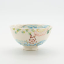 画像をギャラリービューアに読み込む, ウサギとフクロウのほっこり茶わん
