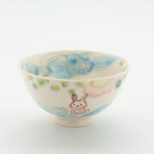 画像をギャラリービューアに読み込む, ウサギとフクロウのほっこり茶わん
