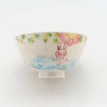 画像をギャラリービューアに読み込む, ウサギとフクロウのほっこり茶わん
