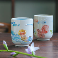 画像をギャラリービューアに読み込む, 湯呑み - 花と人魚
