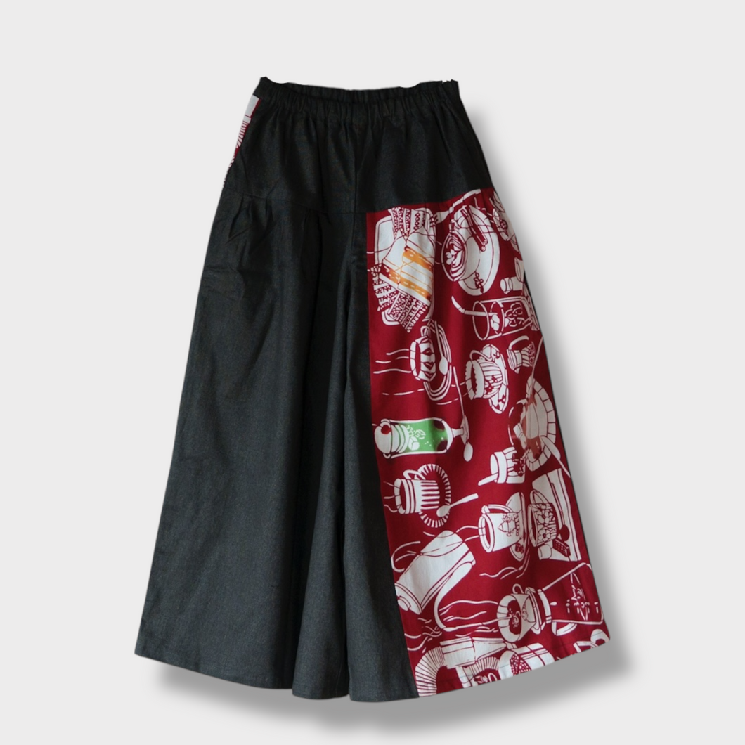 ガウチョパンツ - 喫茶店・赤 - size M