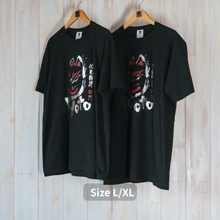 画像をギャラリービューアに読み込む, 京都キツネ面Tシャツ - Silver black ／Gold white -
