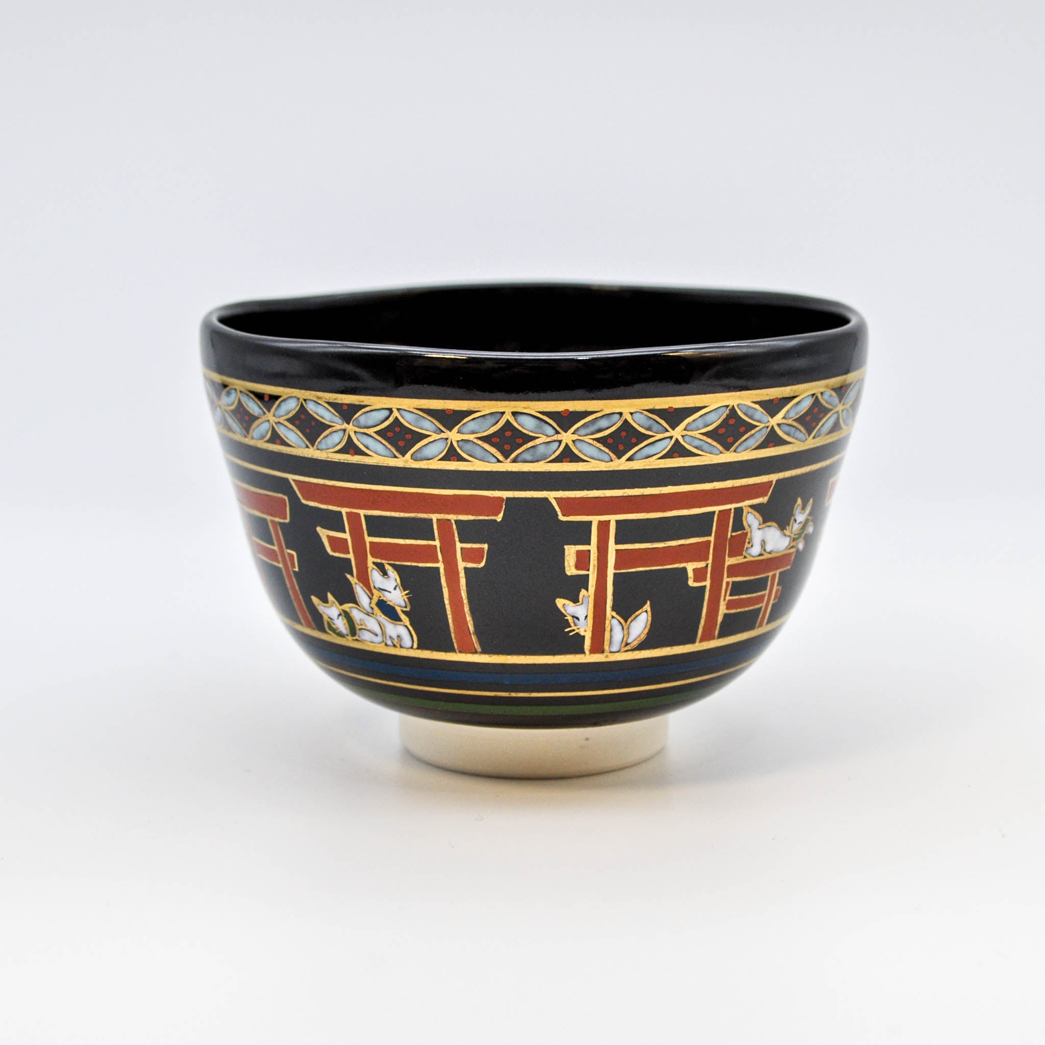 黒抹茶碗　D212 抹茶茶碗 黒釉金彩 抹茶碗 和食器 美濃焼 24a622-14 : 四季彩
