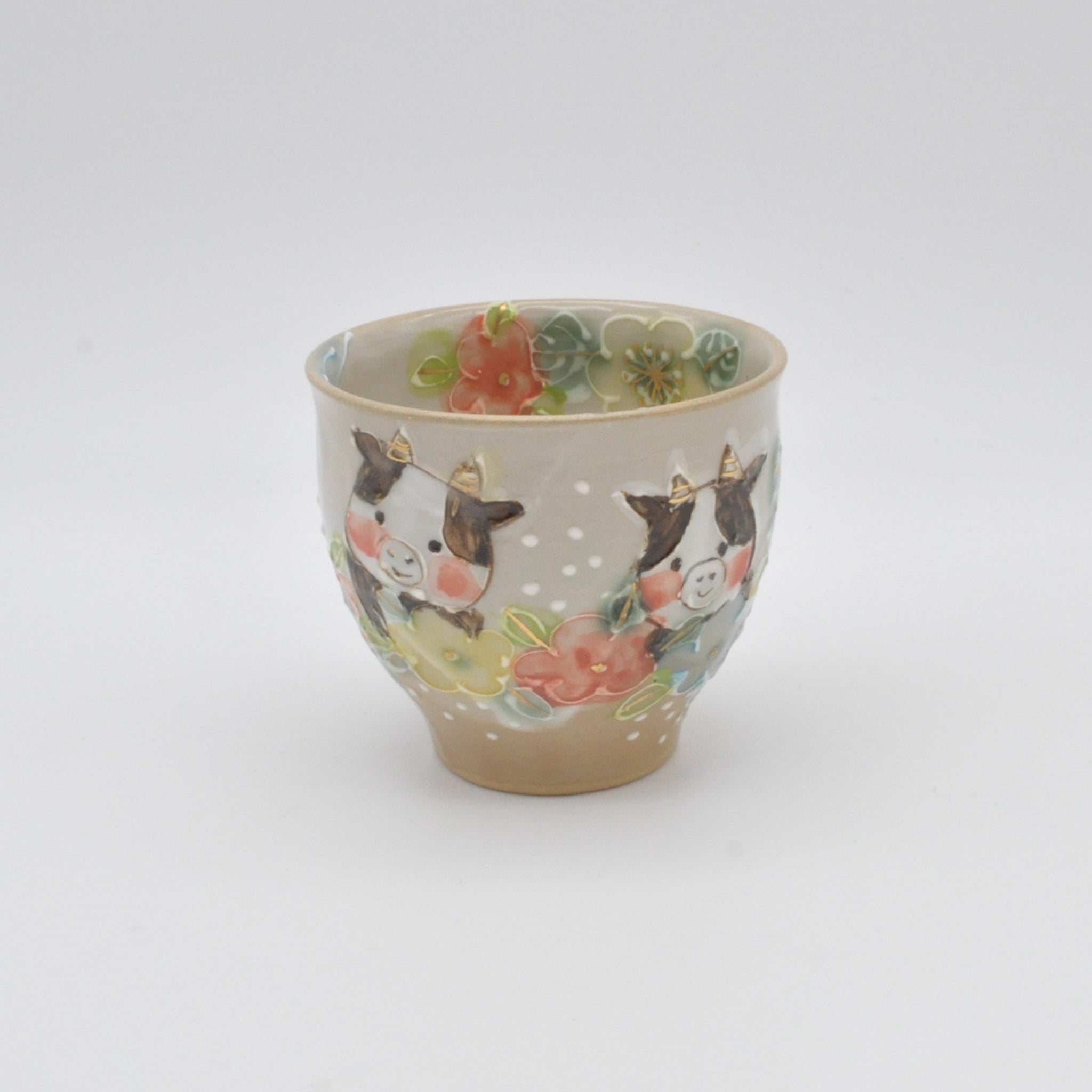 花瓶作家内藤加奈子壺可愛い美品イヌウサギ陶器